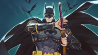 Batman como Guerrero Ninja con Katana