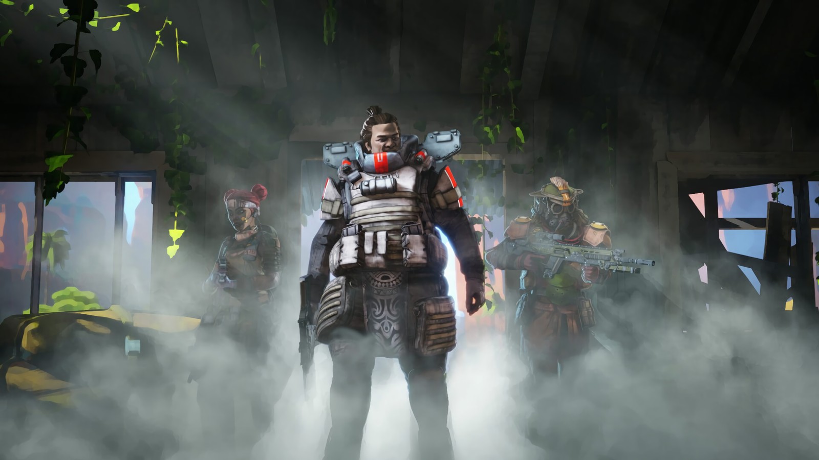 Скачать обои apex legends, видеоигра, гибралтар, линейка жизни, кровавый следопыт