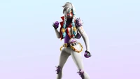 Personnage féroce de Fortnite avec une tenue edgy et des accessoires à pointes