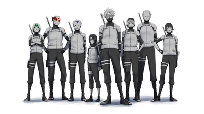 anbu, kakashi hatake, itachi uchiha, yamato, anime naruto