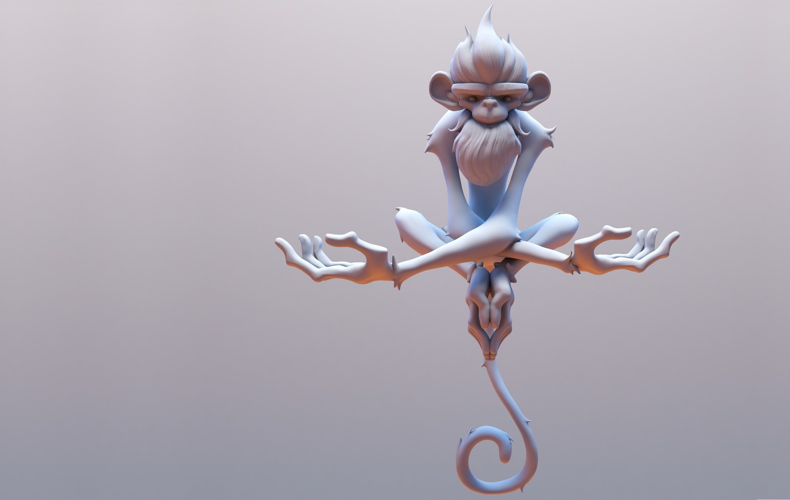 Il y a une petite statue d'un singe assis sur une croix (art, cartoon, design, singe, figurine articulée)