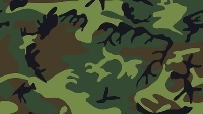 Military Camouflage Pattern in Green Tones