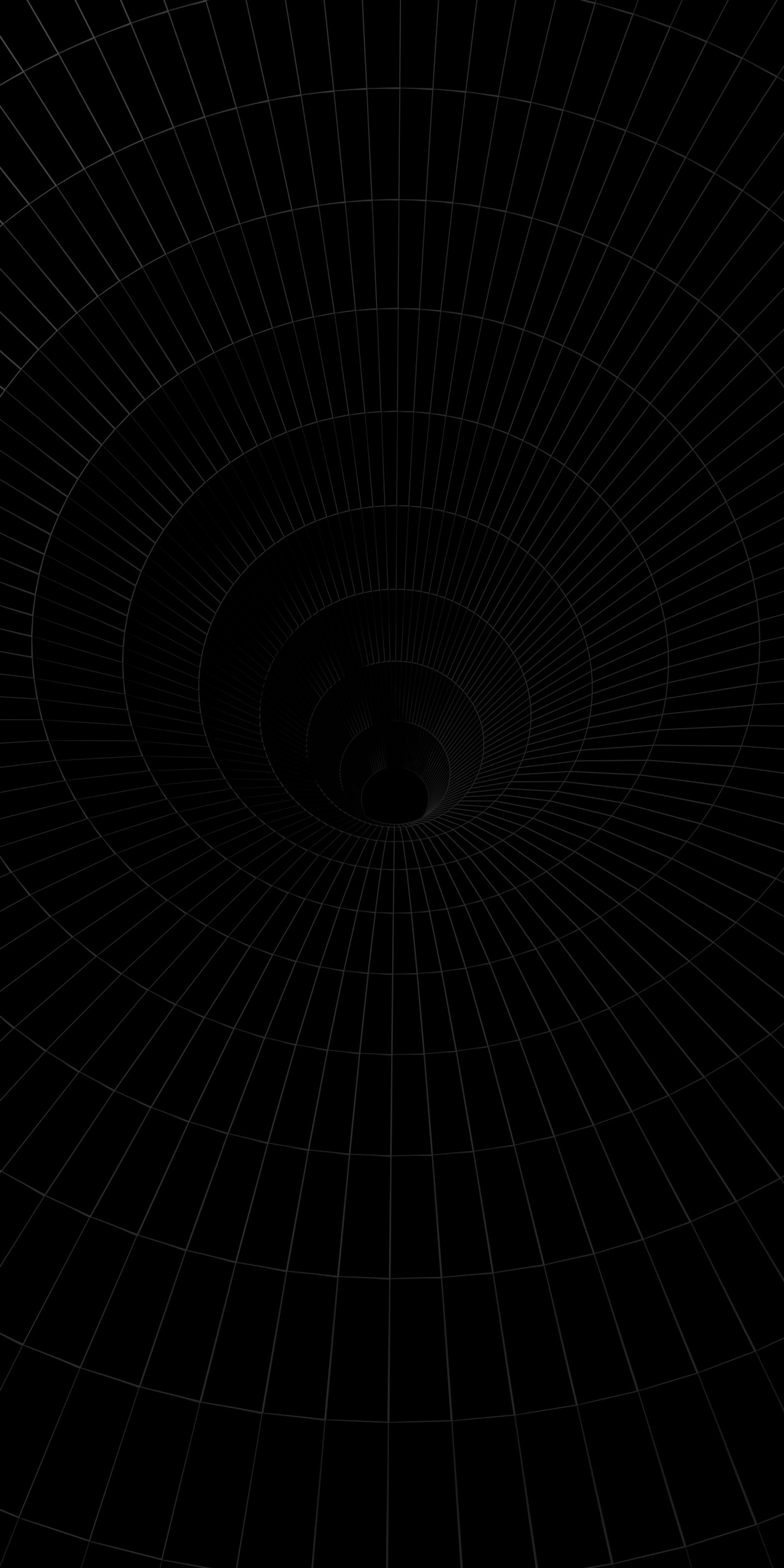 A black and white photo of a spiral with a black background (black, dark, design, simple, wire)