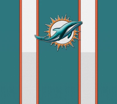 Logo des Miami Dolphins sur fond des couleurs de l'équipe