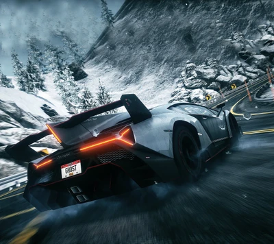 Lambo Fantasma: Acelerando pelas curvas nevadas