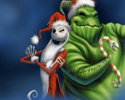 Jack Skellington e Oogie Boogie celebram um Natal assustador