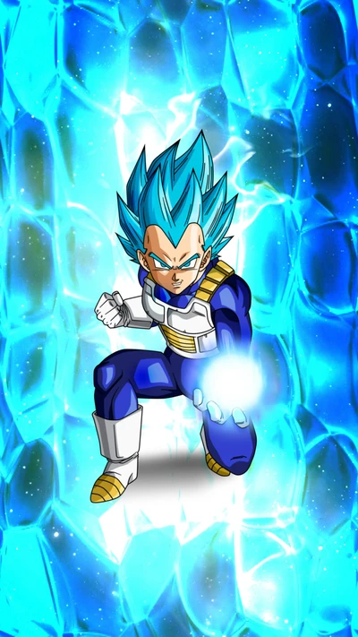 Super Saiyan Azul Vegeta Controlando Energia