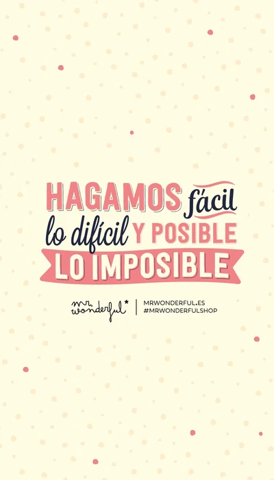 Hagamos fácil lo difícil y posible lo imposible - Mr. Wonderful