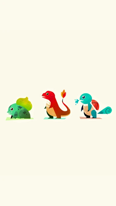 bulbasaur, charmander, pokémon, pokemon, squirtle