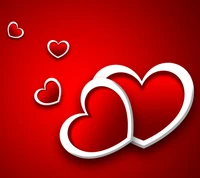 Elegant Hearts on a Vibrant Red Background