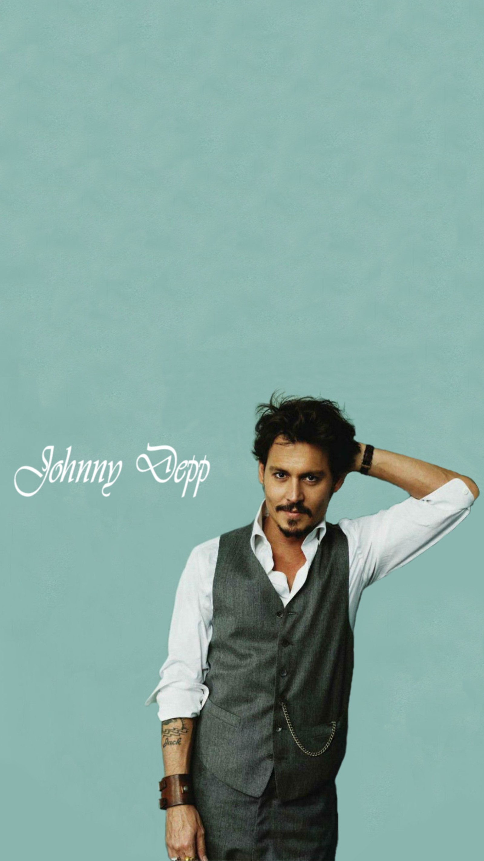 Imagen editada de un hombre en chaleco y corbata posando para una foto (actor, johnny depp)