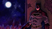 Batman nas sombras: uma ilustração digital de escuridão e heroísmo