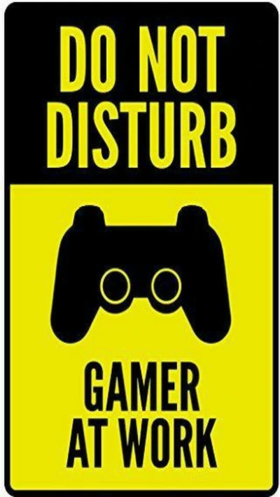 Do Not Disturb: Gamer at Work Sign