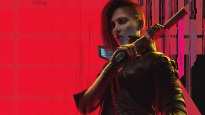 Cyberpunk 2077 Liberté Fantôme : Personnage audacieux avec armement futuriste