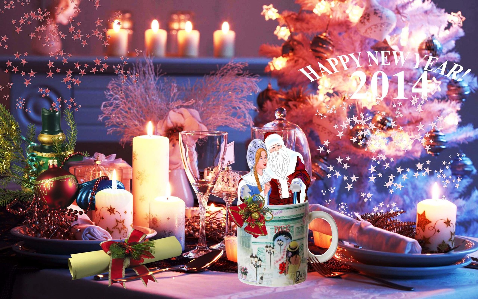 table, christmas day, christmas decoration, christmas lights, christmas wallpaper