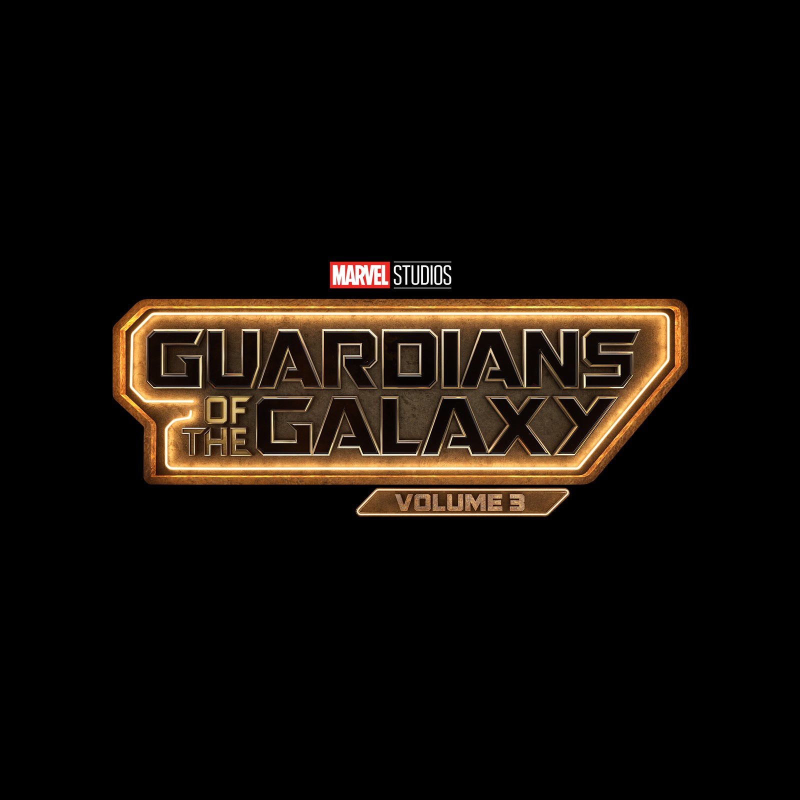 O logotipo dos guardiões da galáxia (guardians of the galaxy vol 3, filmes 2023, marvel comics, fundo preto, preto escuro)