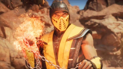 Escorpião libera fogo em Mortal Kombat 11