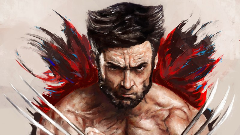 Картина человека с когтями на груди (wolverine, логан, logan, коготь, marvel comics)