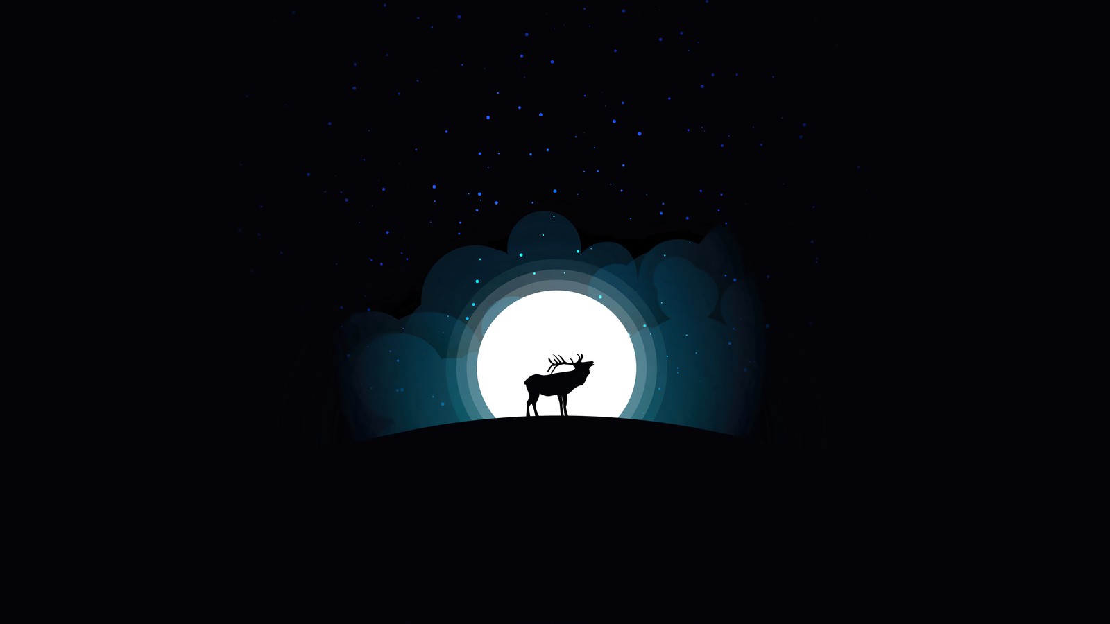 digital art, minimalist, minimalism, simple, deer Download Wallpaper