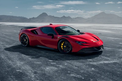 Novitec Ferrari SF90 Stradale - 2022 Высокопроизводительная Красота в Пустынном Пейзаже