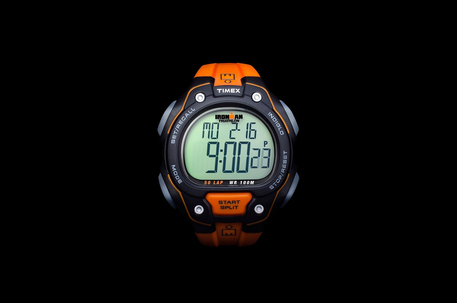 A close up of a digital watch on a black background (watch, digital clock, clock, watch accessory)