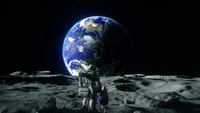 pragmata, sci fi, video game, earth, space wallpaper