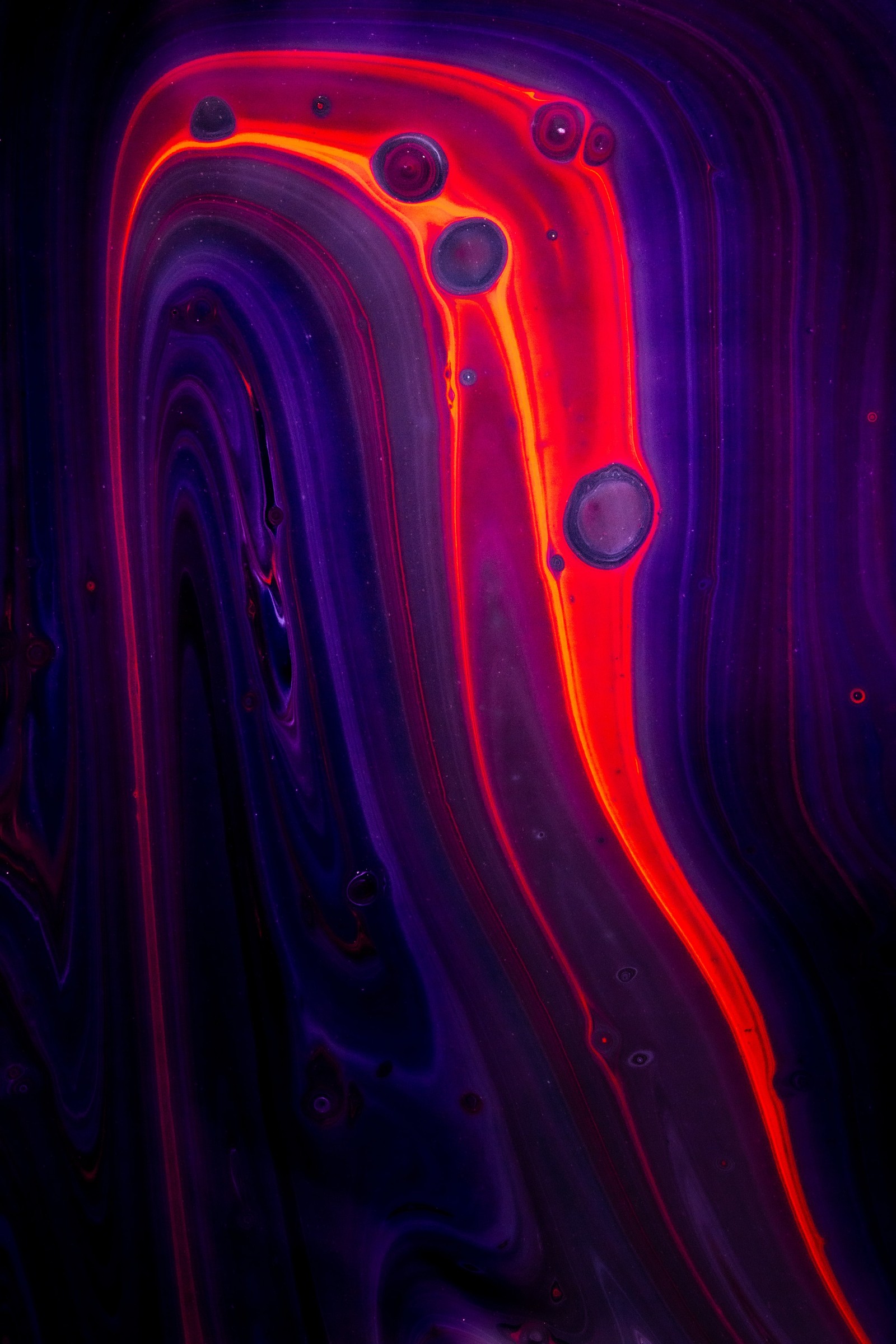 A close up of a colorful liquid painting with a black background (light, abstract art, art, modern art, automotive lighting)