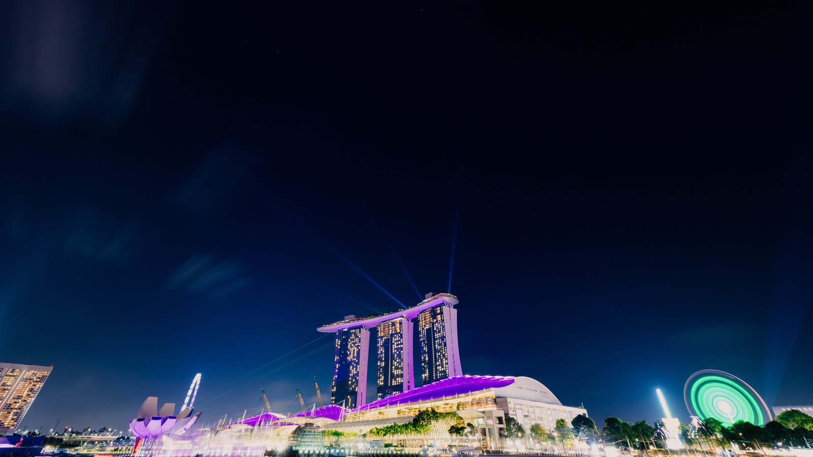 building, purple, lighting, architecture, cityscape wallpaper