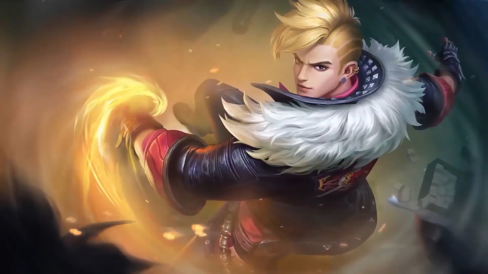 Une femme en manteau en fourrure tenant une boule lumineuse (chou, mobile legends, ml, jeu vidéo)