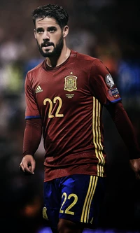 Isco na camisa da seleção nacional da Espanha durante uma partida