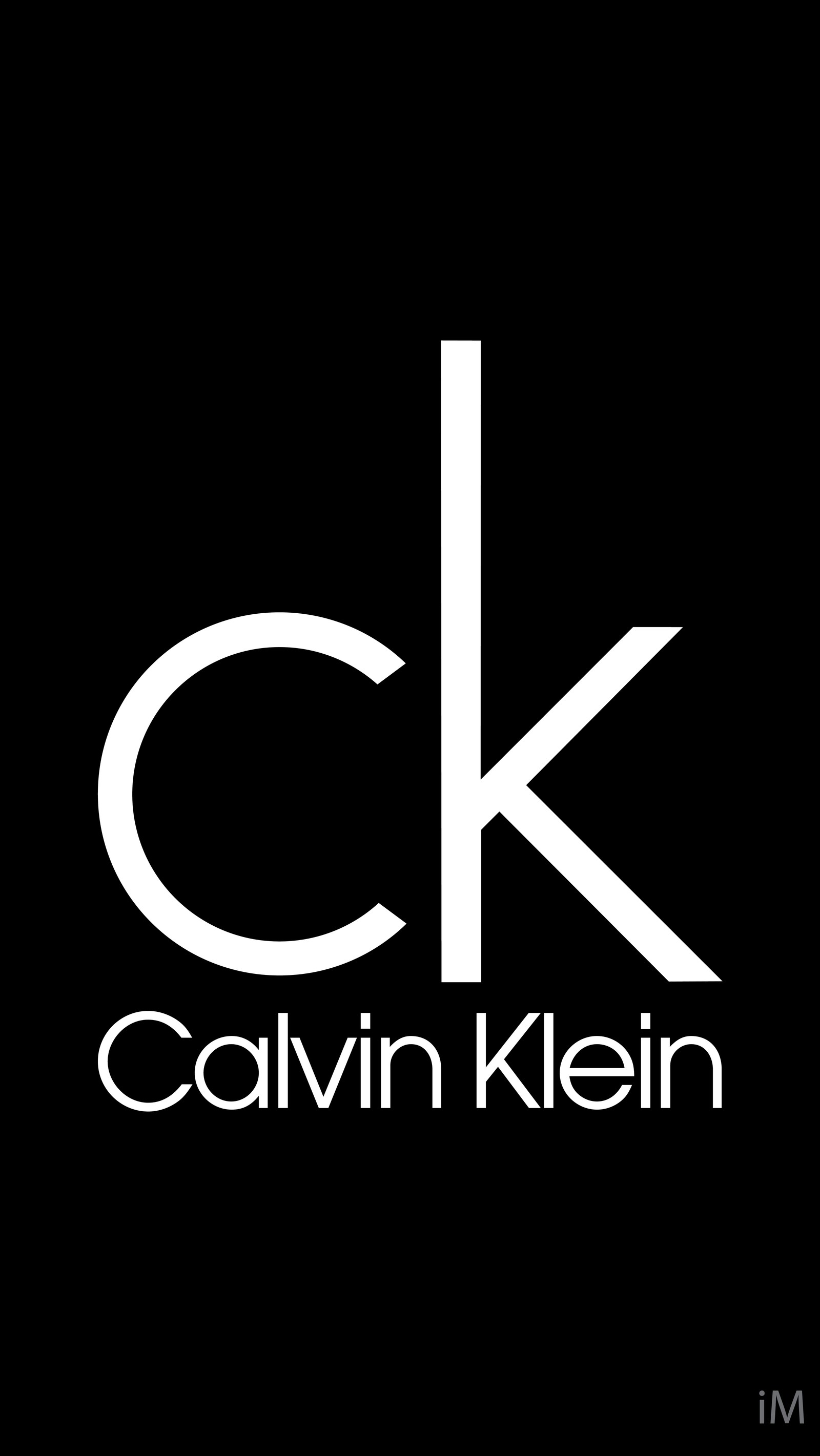 Logo calvin klein sur fond noir (marque, logo)