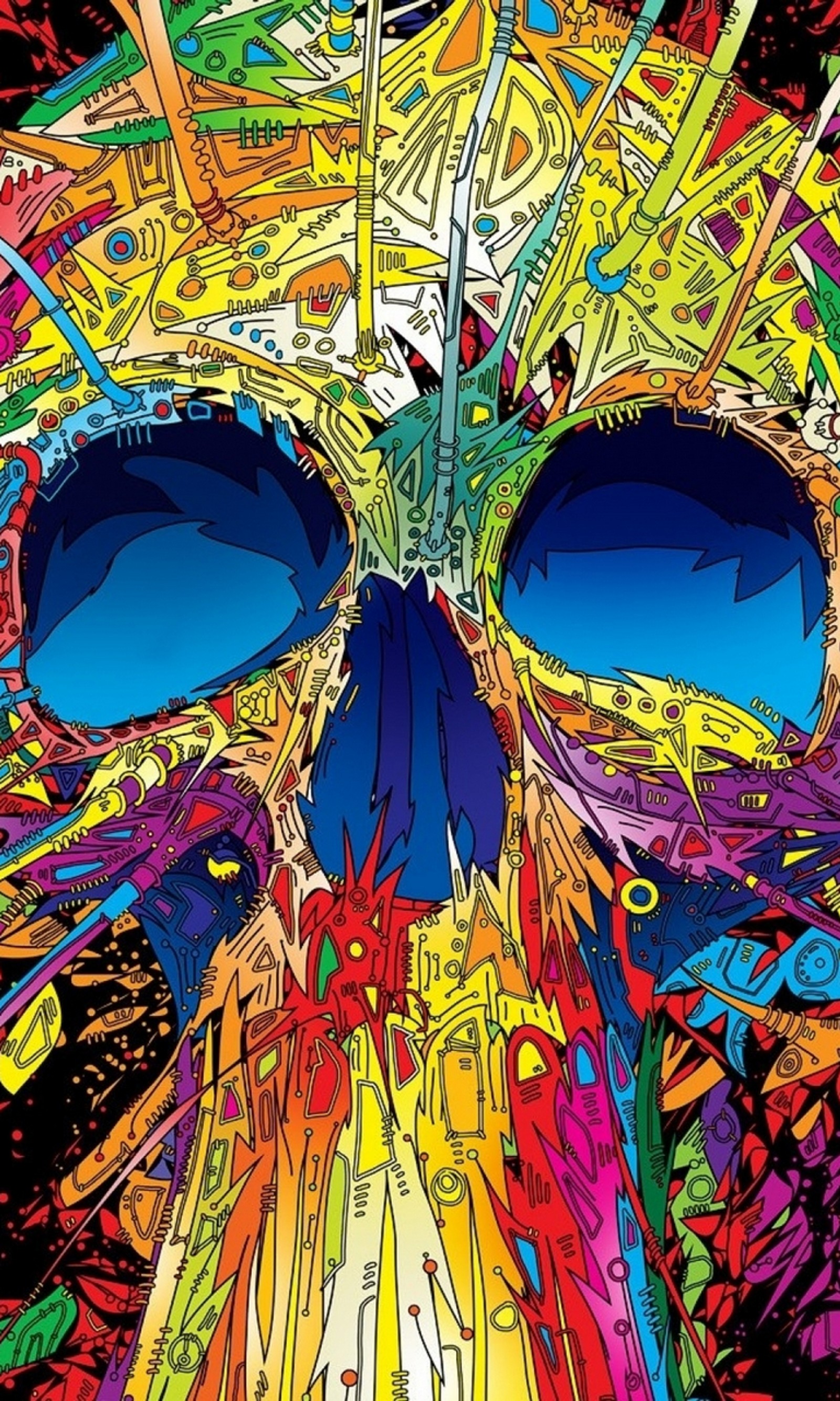 abstract, art, color, skull wallpaper