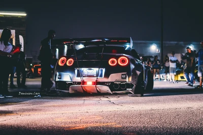 Nissan GT-R R35 Tuned for Nighttime Performance at Car Meet, 2017