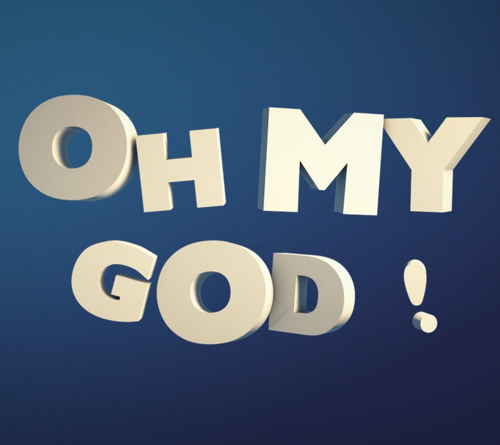 There is a 3d image of a sign that says oh my god (beautiful, cute, drawn, friend, heart)