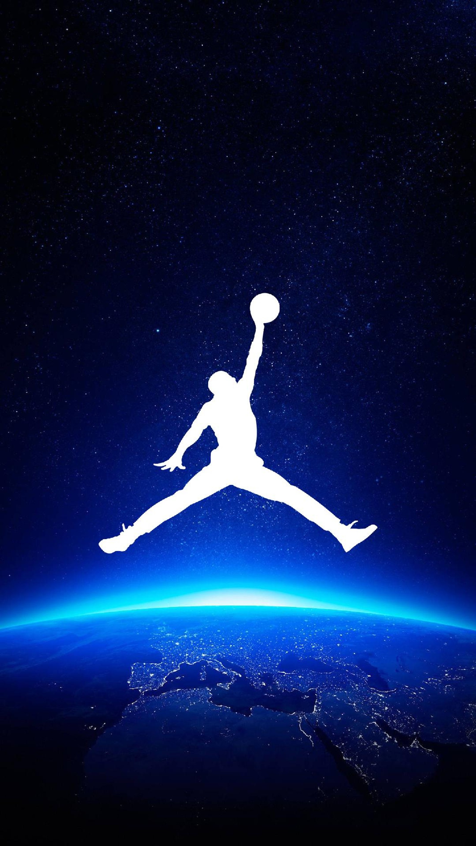 Arafed image of a man jumping in the air with a basketball ball (logo, michael jordan)