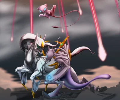 arceus, mew, mewtwo, pokemon