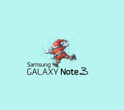 Santa Breaking Through with Samsung Galaxy Note 3