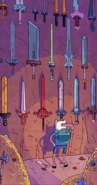 La búsqueda de Finn: Una pared de espadas legendarias