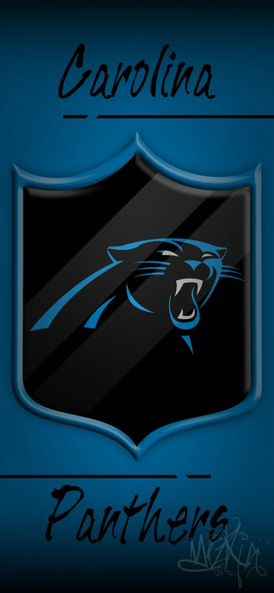 Emblema de los Carolina Panthers sobre fondo azul