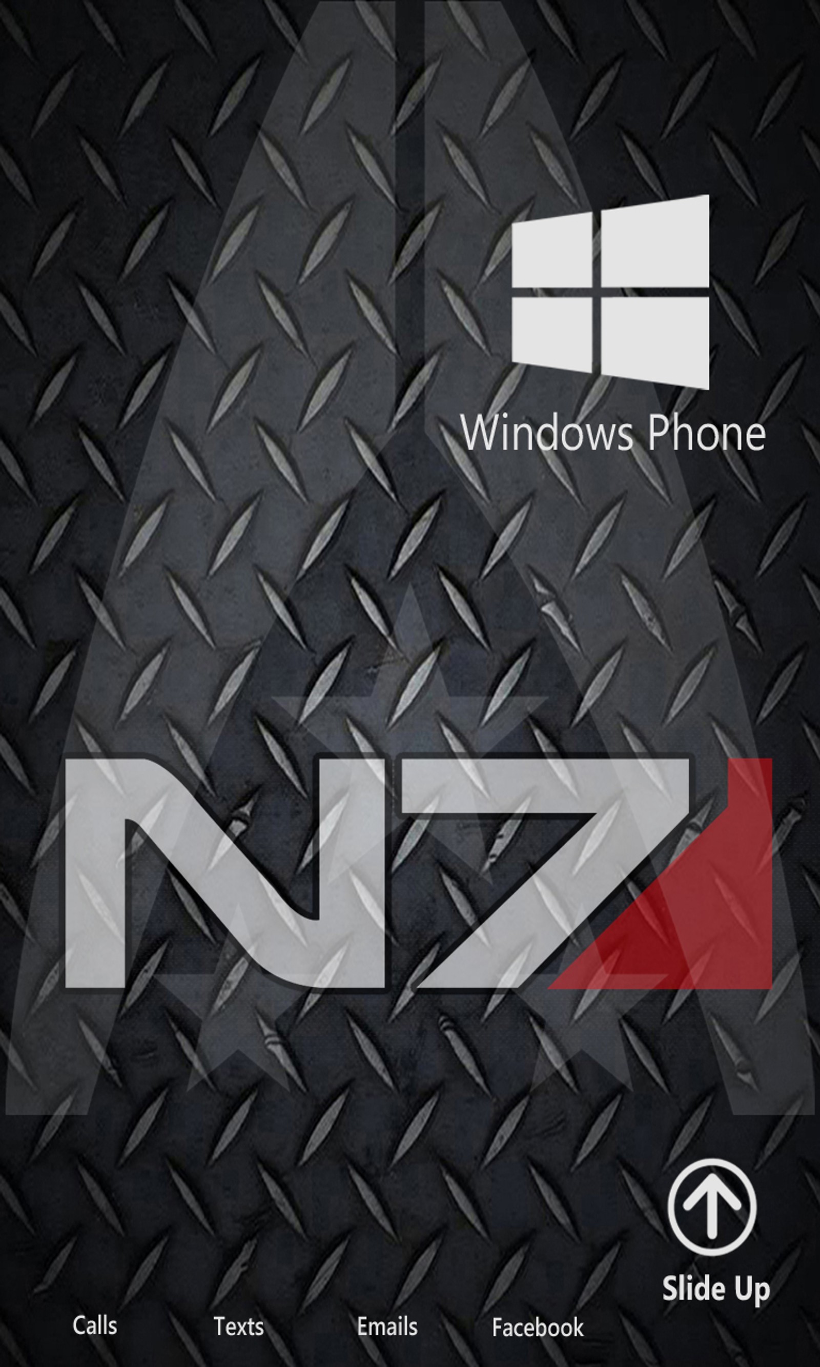 Nahaufnahme eines mobiltelefons mit einem logo darauf (mass effect, me3, microsoft, n7, nokia)