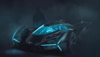 supercoche, coche de carreras, gráficos, oscuridad, iluminación automotriz