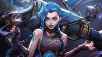 Jinx from Arcane: A Dynamic Character Portrait from League of Legends