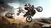 pubg, playerunknowns battlegrounds, video game, motorcycle, chase