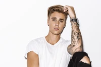 justin bieber, 5k, cantante pop, fondo blanco, música