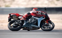 Honda CBR1000RR Superbike en action sur la piste de course