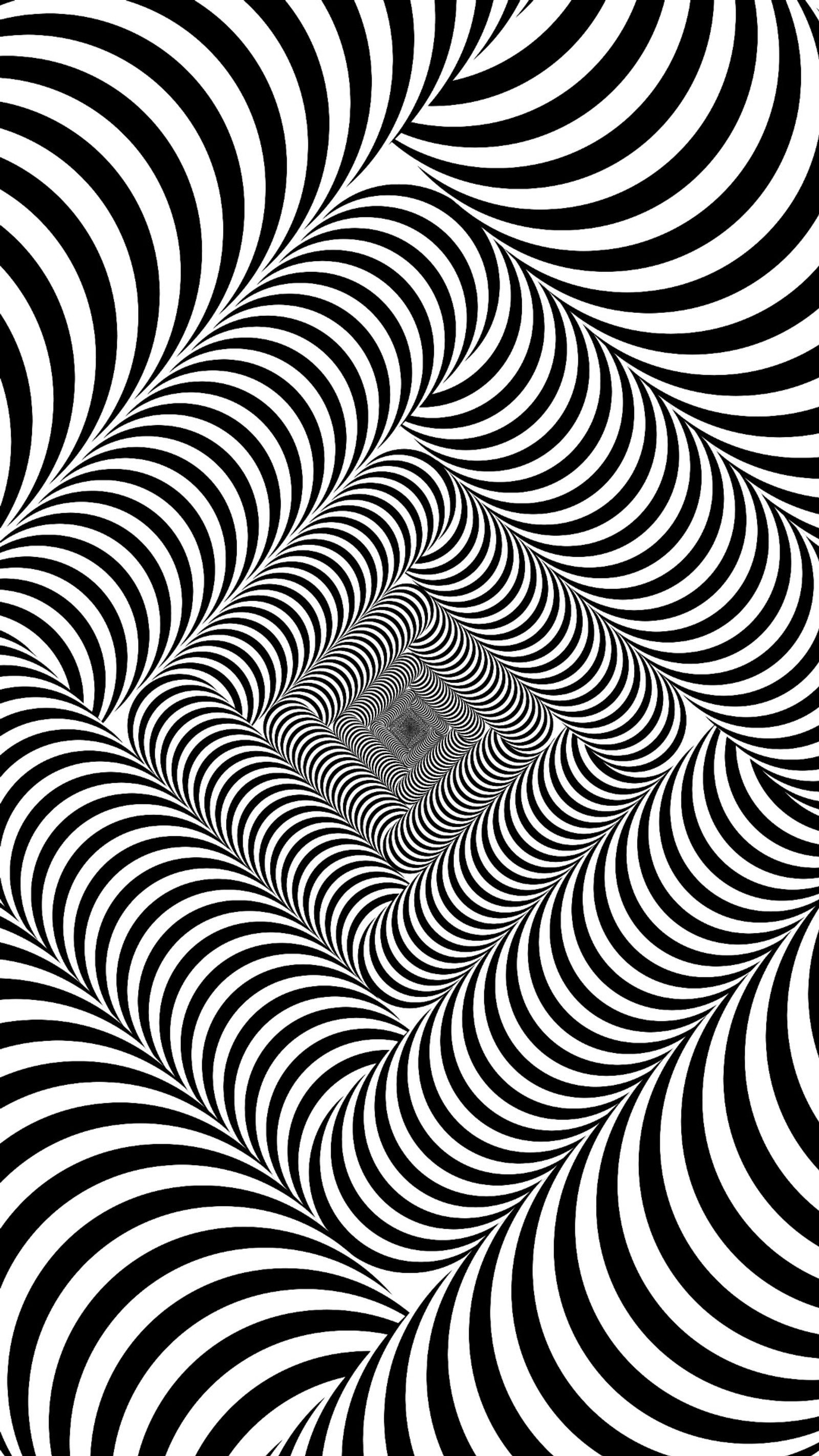 A black and white image of a spiral design (optical, illusion, hurt, your, eyes)