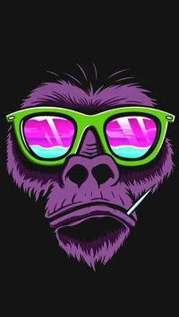 glasses, green, monkey