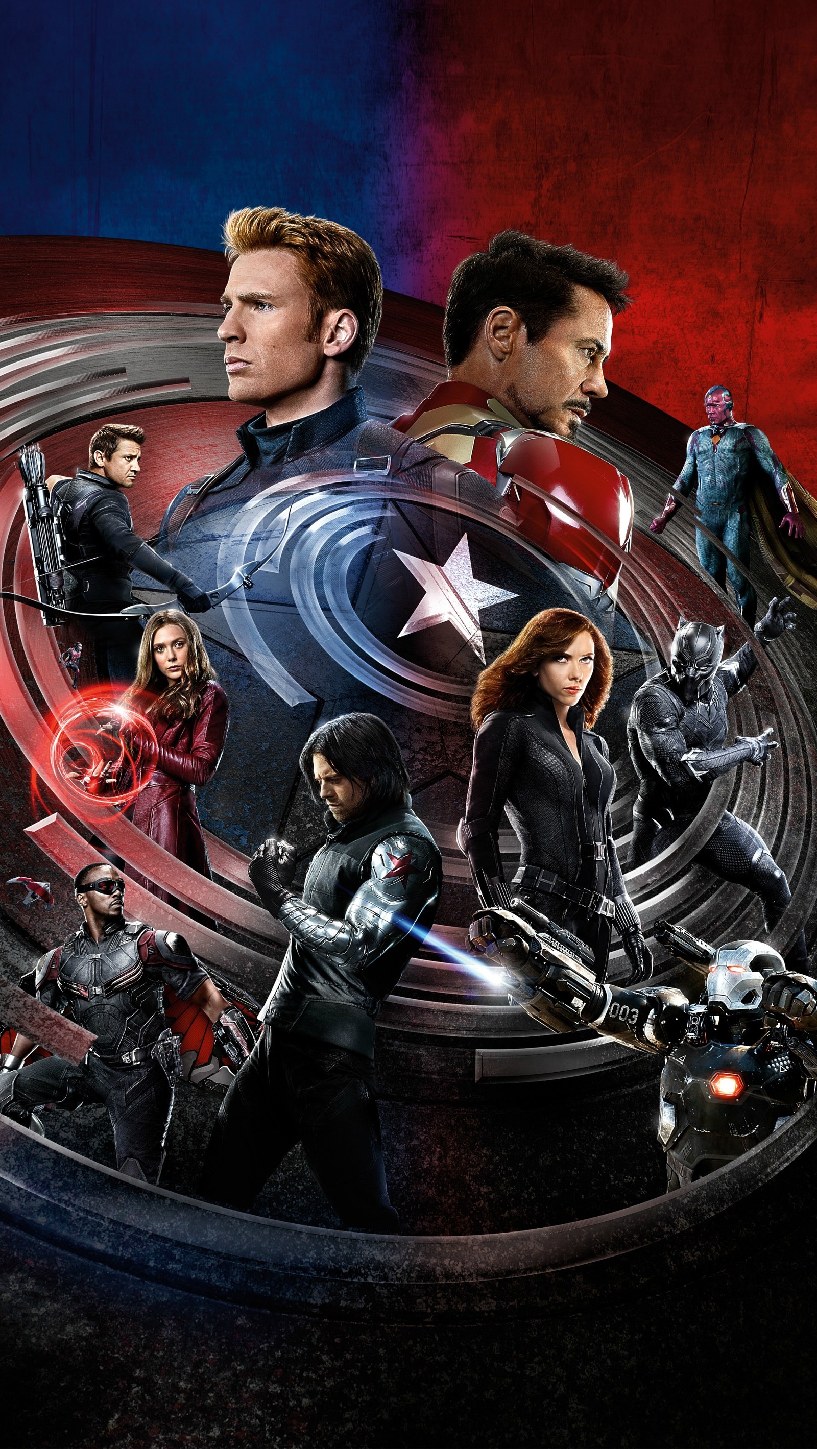 Affiche du film avengers 4 avec tous les personnages au centre (avengers, guerre civile, fantaisie, marvel)