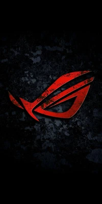 Logo ROG sur fond texturé sombre