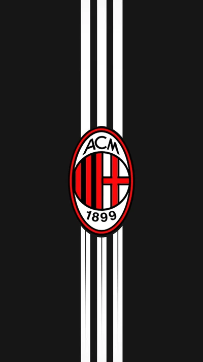 AC Milan Logo with Striped Background